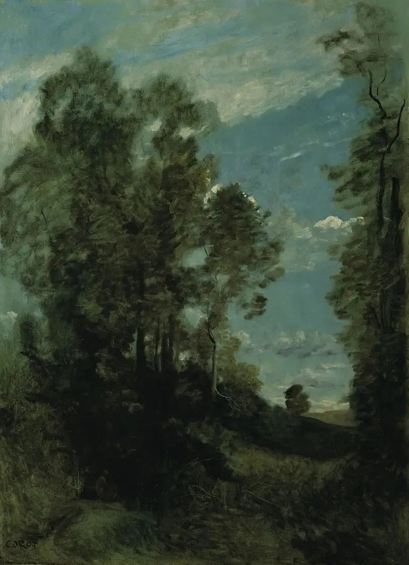 Boslandschap (ochtend) - Jean-Baptiste Camille Corot