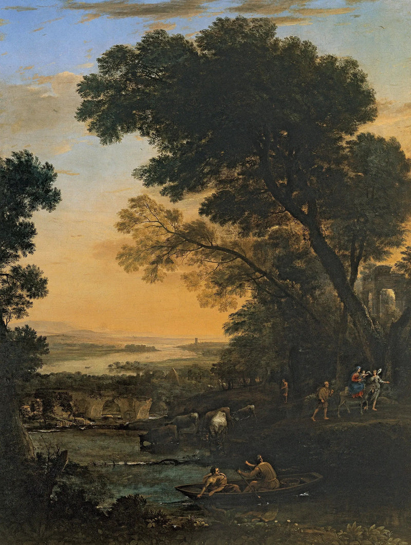 Idyllisch landschap met de vlucht naar Egypte - Claude Lorrain