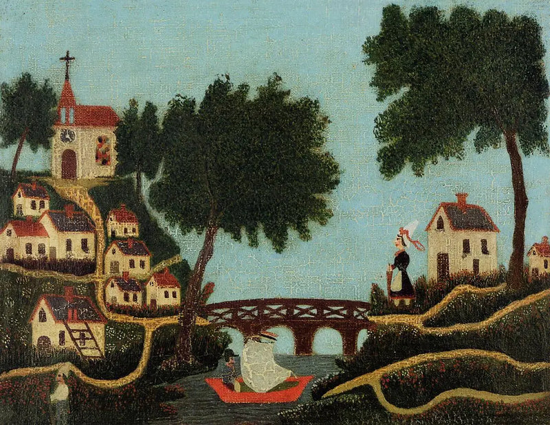 Landschap, de brug - Henri Rousseau