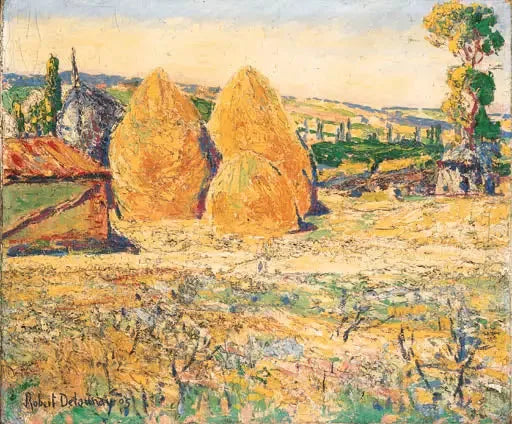 Landschap, de hooibalen - Robert Delaunay