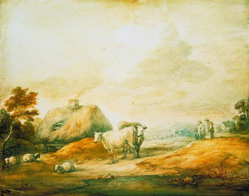 Open landschap met boeren, koeien, schapen, chalets en zwembad - Thomas Gainsborough

Source:
Paysage ouvert avec paysans, vaches, moutons, chalets et piscine - Thomas Gainsborough