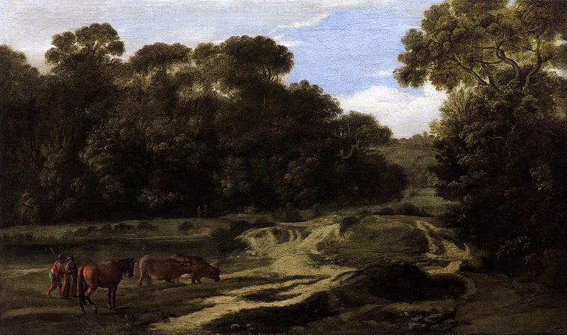 Pastoraal landschap met herder en kudde (Bosweg) - Claude Lorrain
