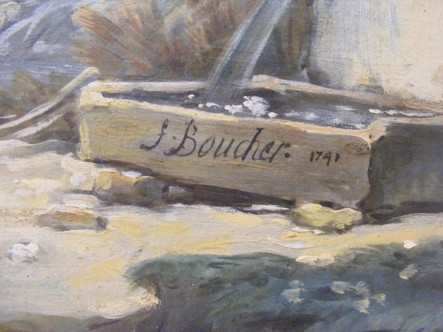 Pastoraal landschap met de rivier - François Boucher