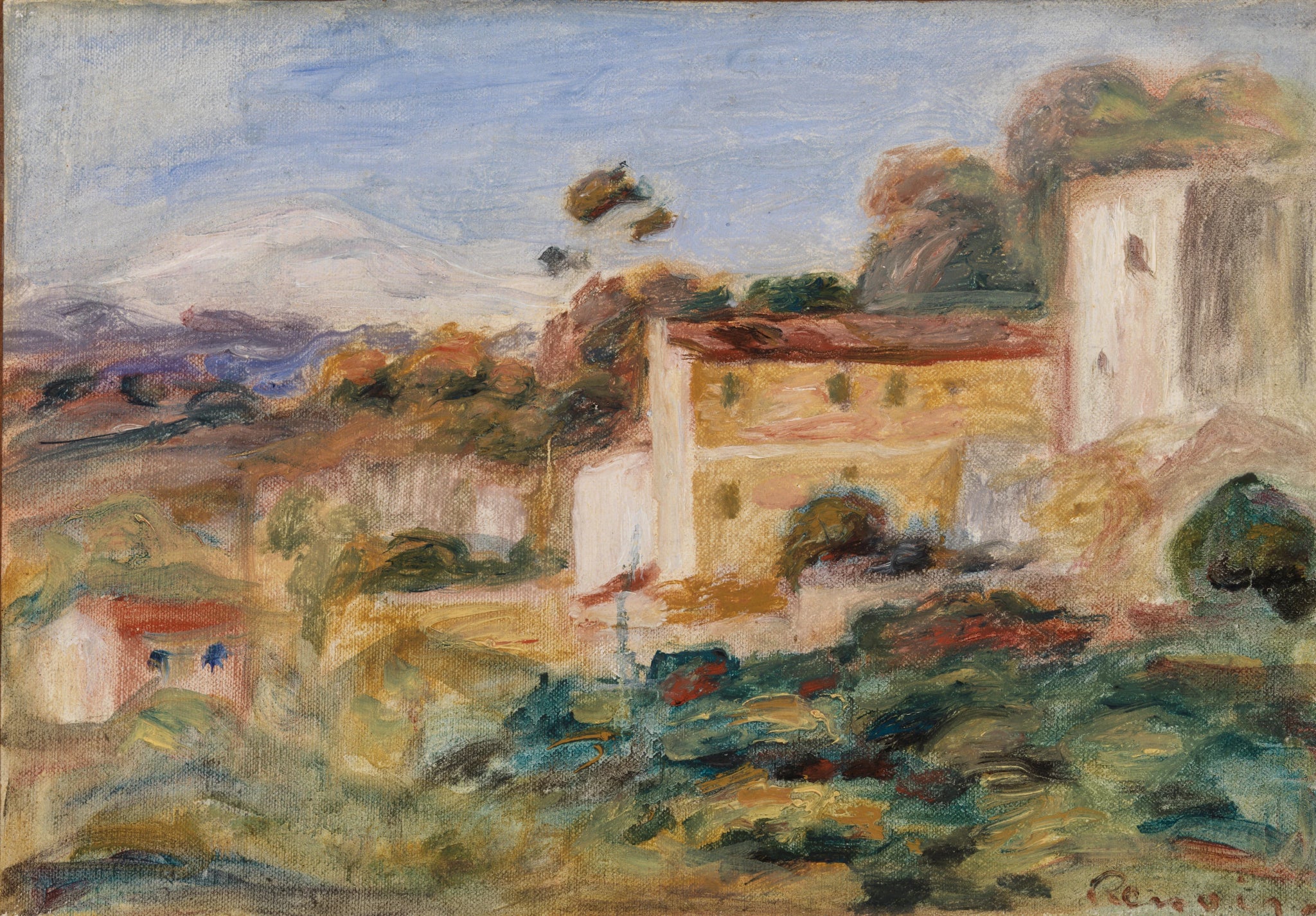 Paysage de Pierre-Auguste Renoir, 1911, Barnes Foundation BF1061 – reproduction peinture à l’huile sur toile