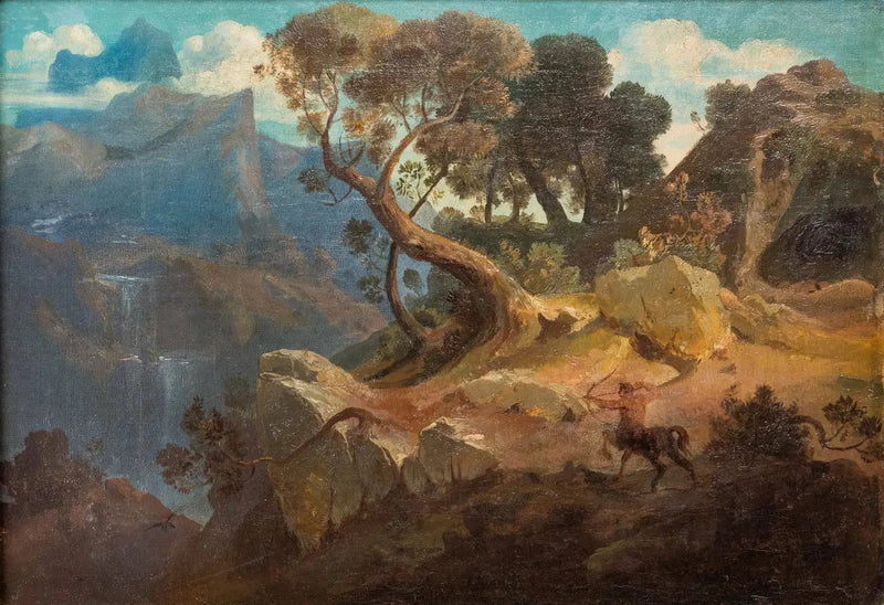 Rotslandschap met een centaur op jacht - Arnold Böcklin

Source:
Paysage rocheux avec un centaure en chasse - Arnold Böcklin
