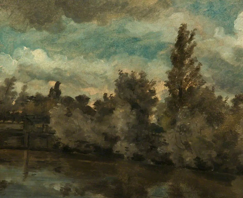 Landschap (beek met een rij bomen) - John Constable