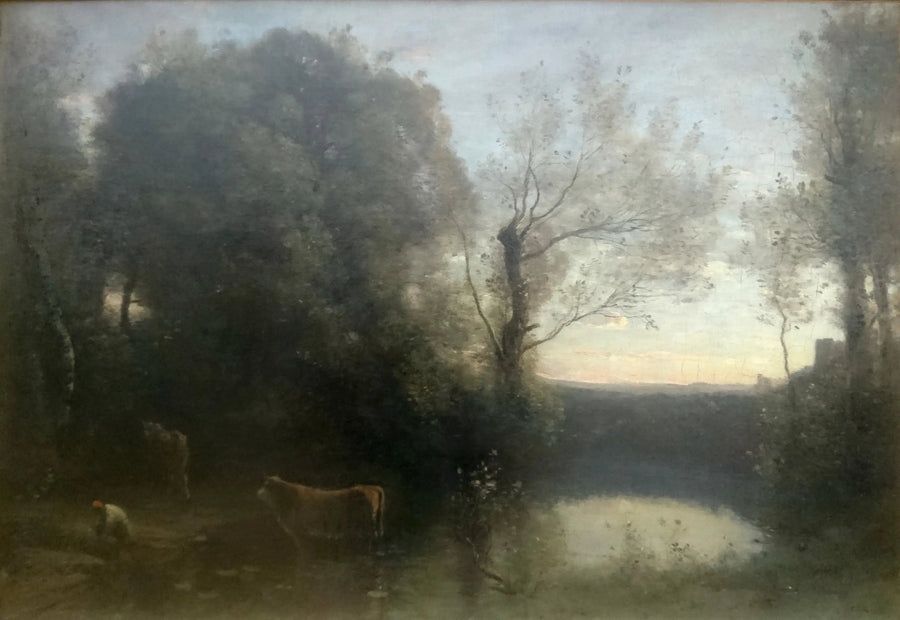 Landschap, zonsondergang - Jean-Baptiste Camille Corot