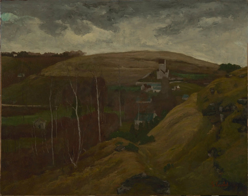 Gebogen landschap - Gustave Courbet