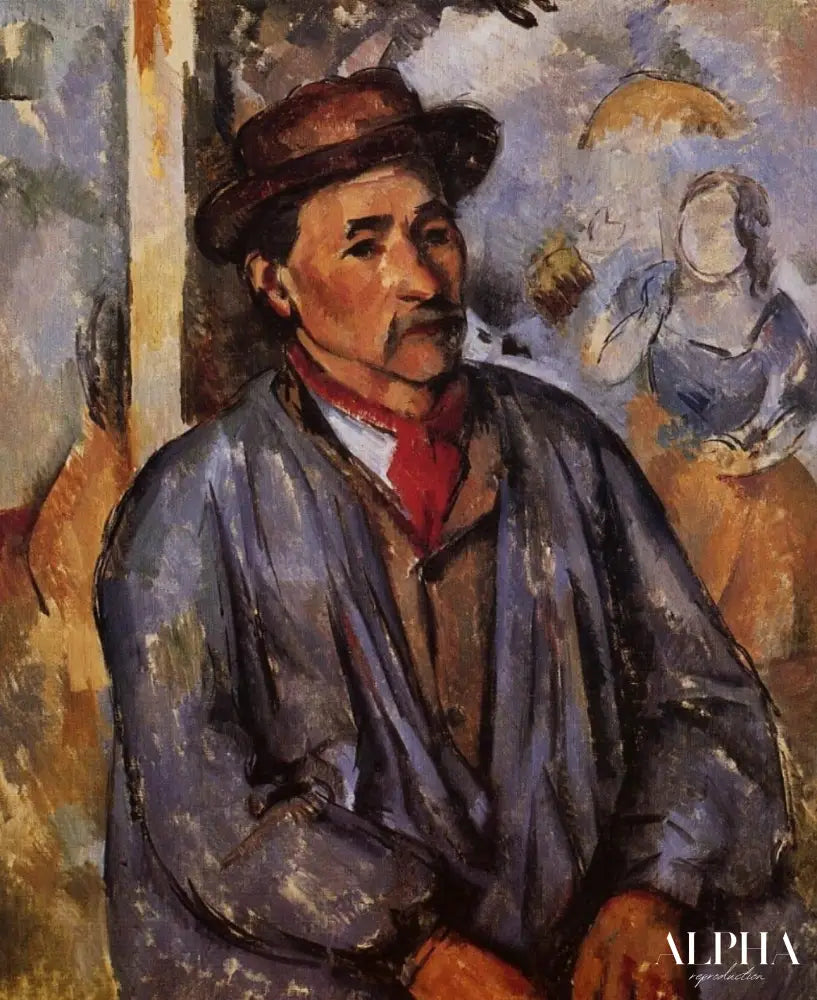 Paysan dans la chemise bleue - Paul Cézanne - Reproductions de tableaux et peintures haut de gamme