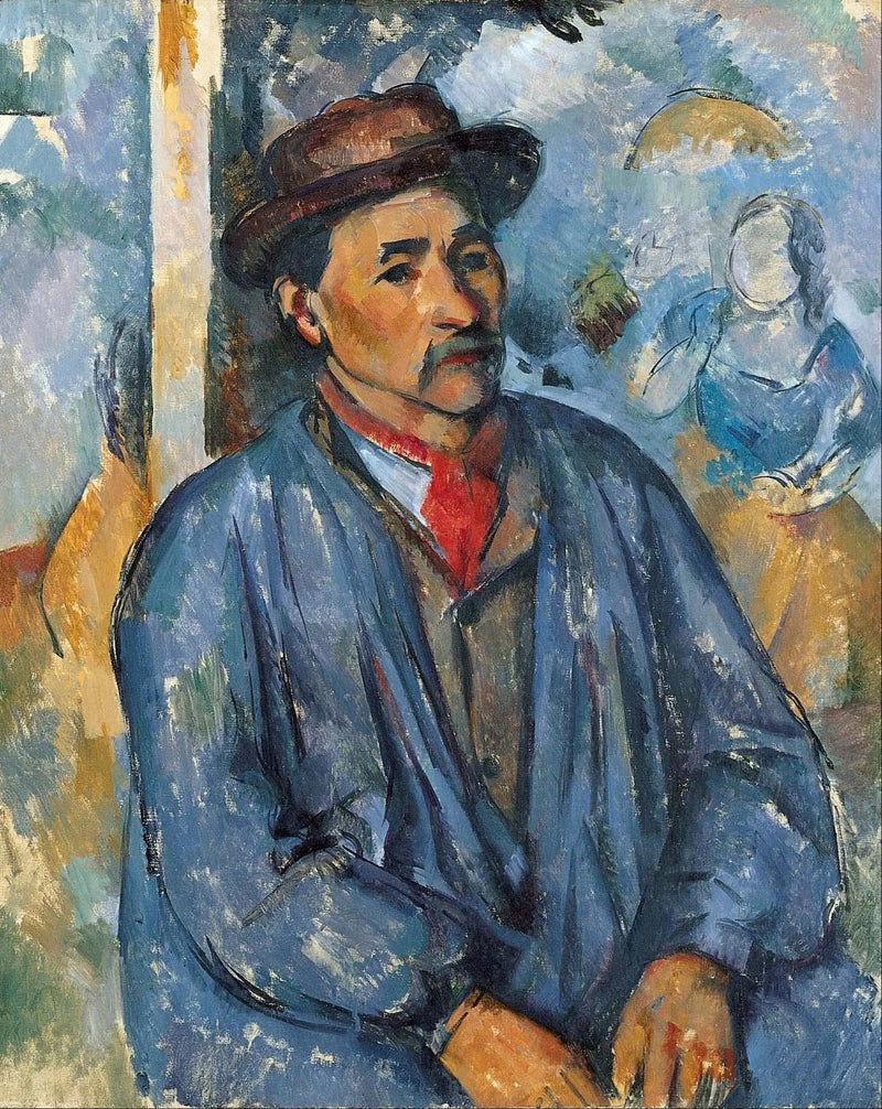 Boer in een blauw hemd - Paul Cézanne