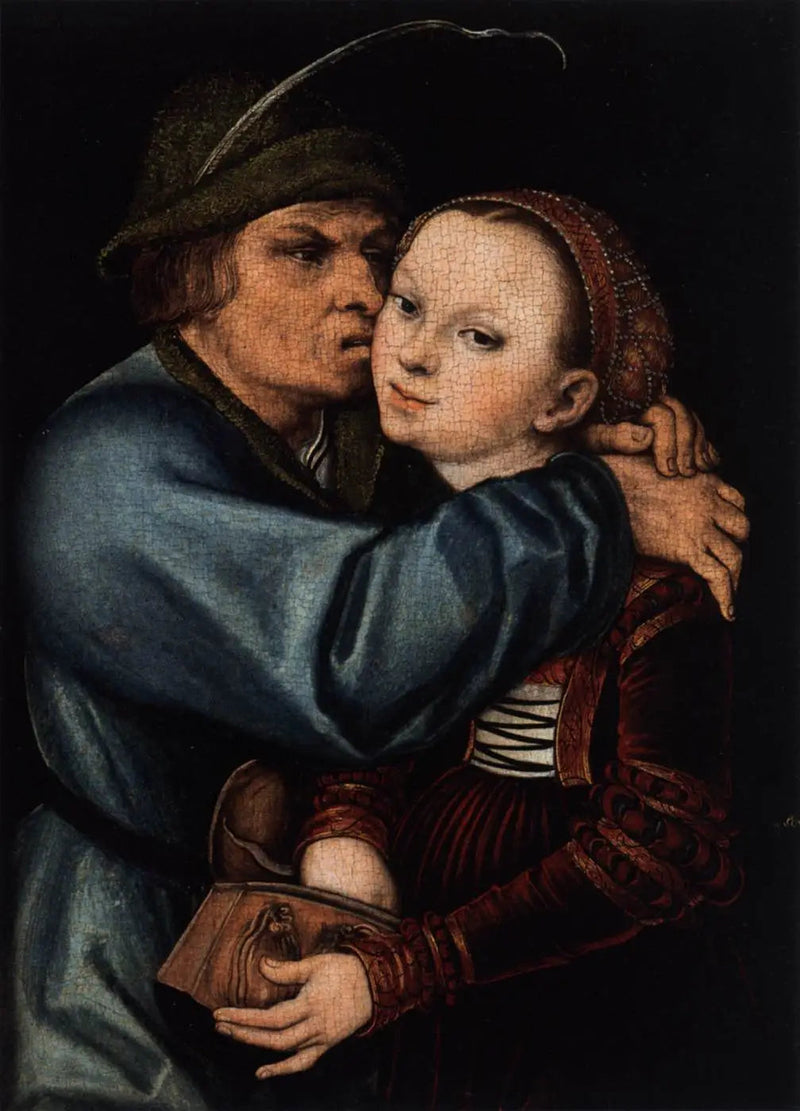 Boer en prostituee - Lucas Cranach de Oudere