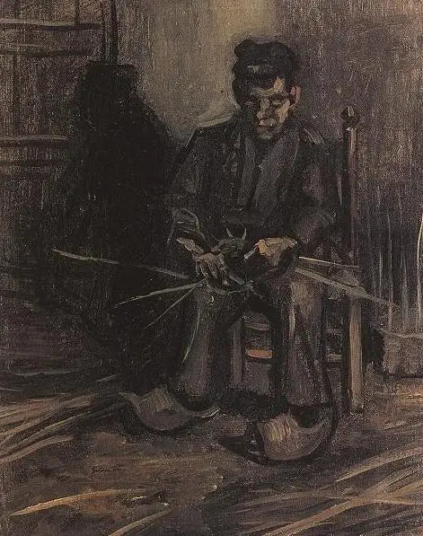 Boer die een mand maakt - Vincent van Gogh