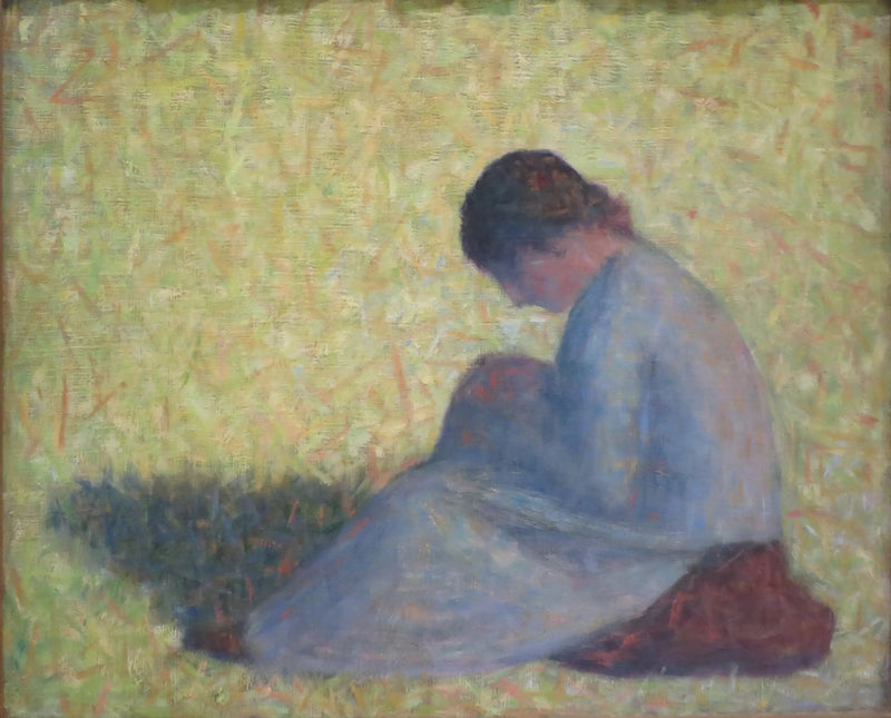 Zittende boerin in het gras - Georges Seurat