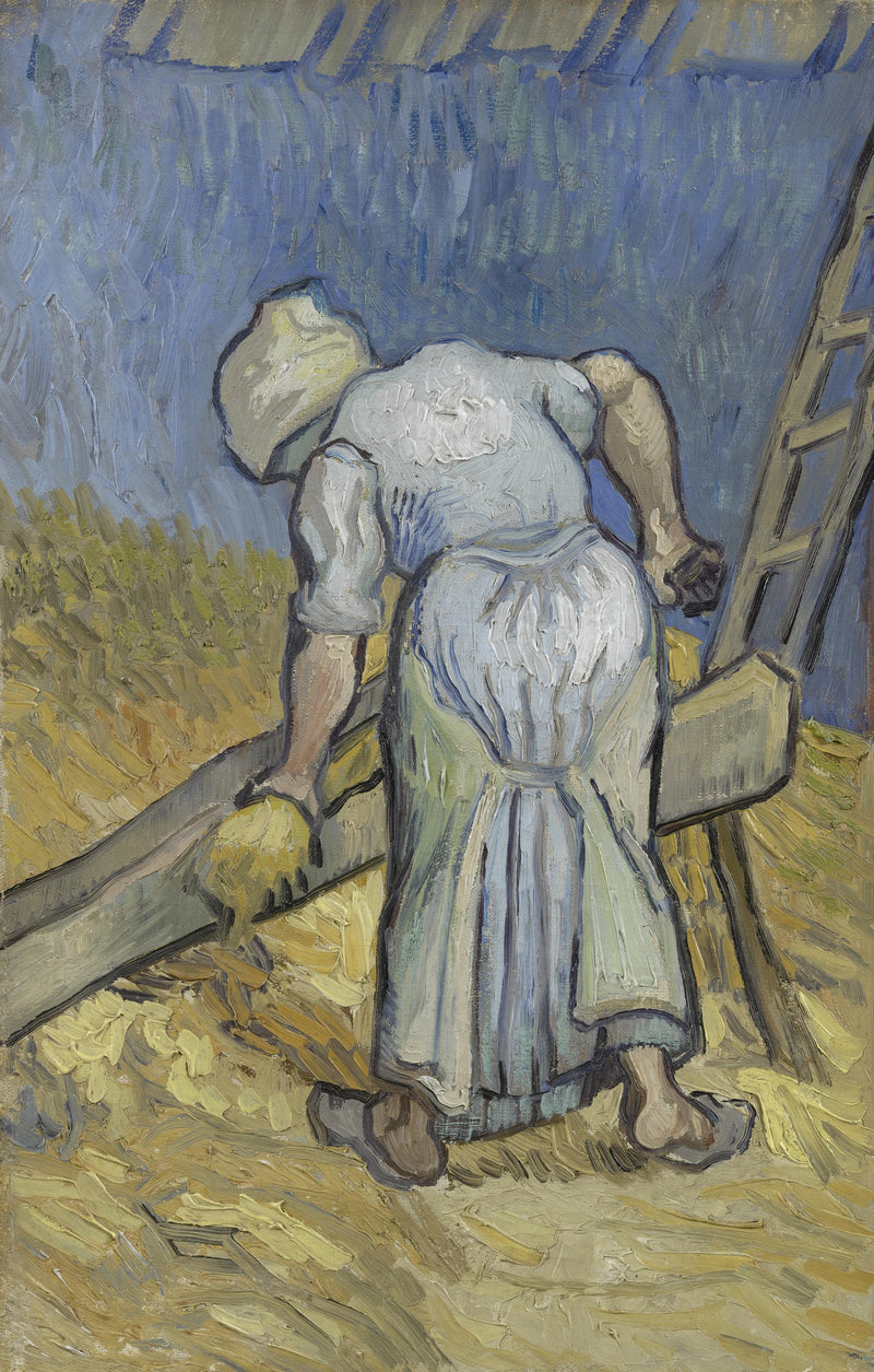 Boerin die vlas kneust (na het gillen) - Vincent van Gogh