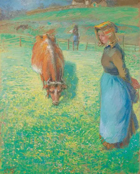 Boerin met een koe, Osny - Camille Pissarro