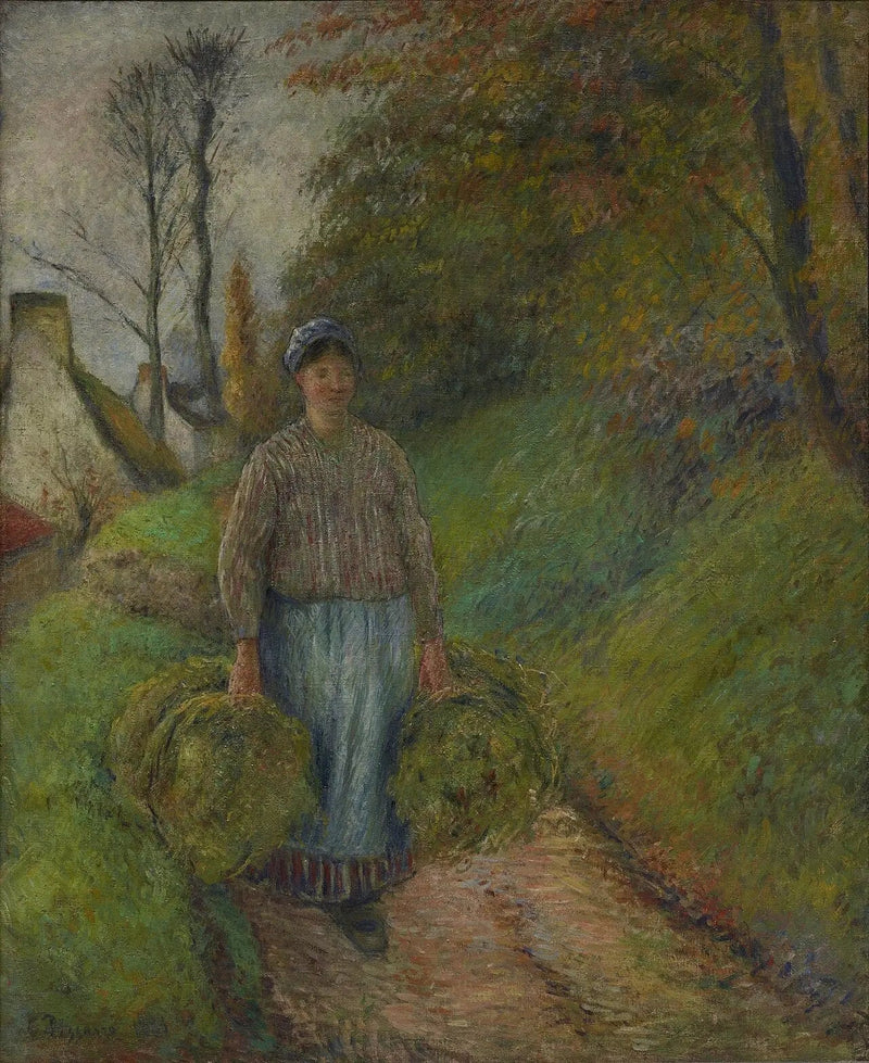 Boerin met twee hooirollen - Camille Pissarro