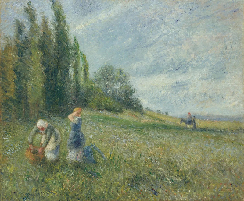 Boeren op de velden, Pontoise - Camille Pissarro
