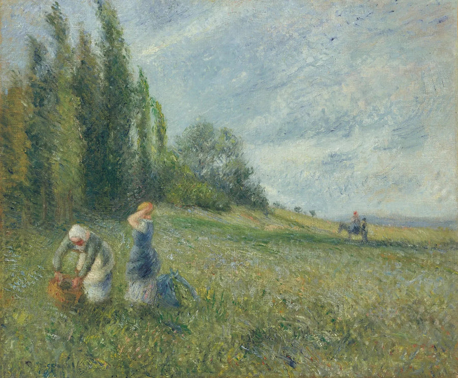 Boeren op de velden, Pontoise - Camille Pissarro