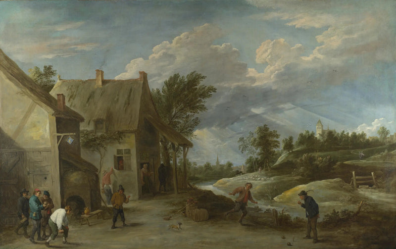 Landbouwers die jeu de boules spelen voor een dorpsherberg - David Teniers de Jonge

Source:
Paysans jouant aux boules devant une auberge de village - David Teniers le Jeune