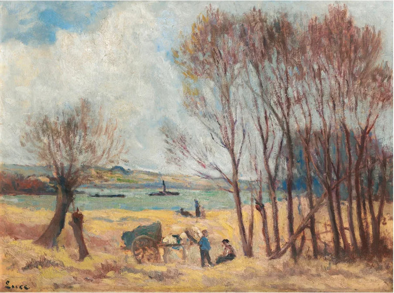 Landbouwers bij de Seine, omgeving van Rolleboise - Maximilien Luce
