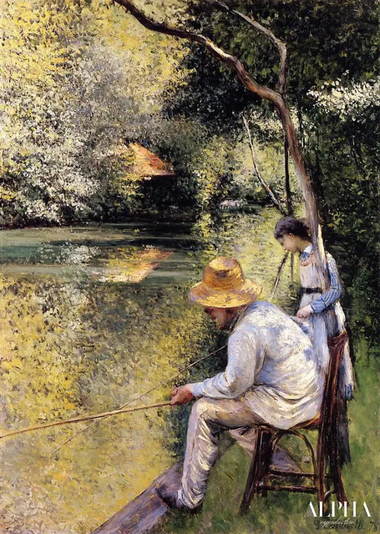 Pêche à la ligne - Caillebotte - Reproductions de tableaux et peintures haut de gamme