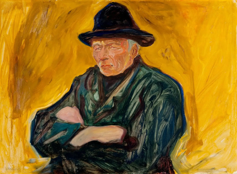 Vissers op een gele achtergrond - Edvard Munch