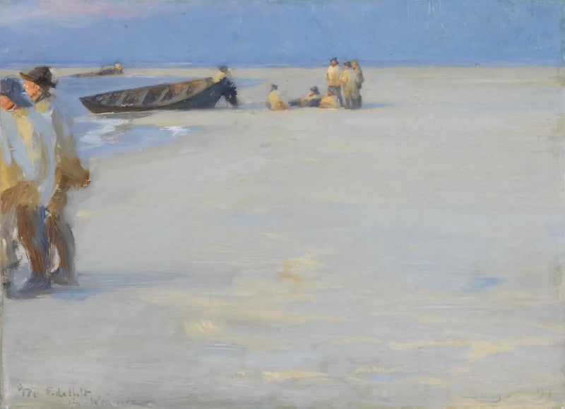 Vissers op het noordstrand van Skagen. Zomeravond. - Peder Severin Krøyer