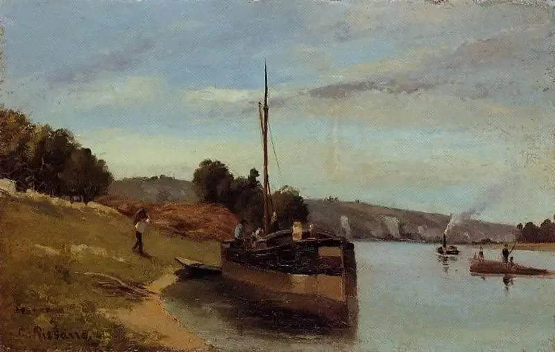 Boten in La Roche-Guyon Argenteuil, Kermis - Camille Pissarro