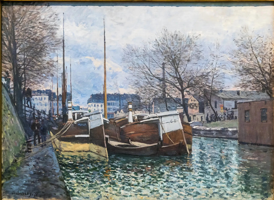 Boten op het kanaal Saint-Martin - Alfred Sisley