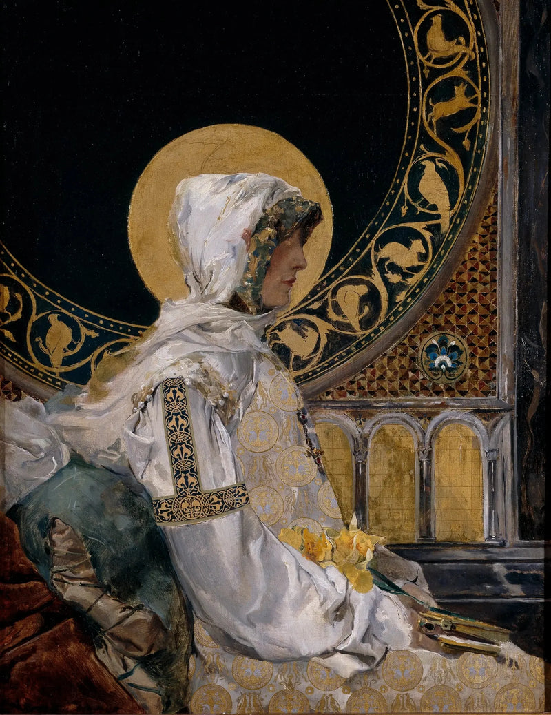 Kerstman in gebed - Joaquín Sorolla