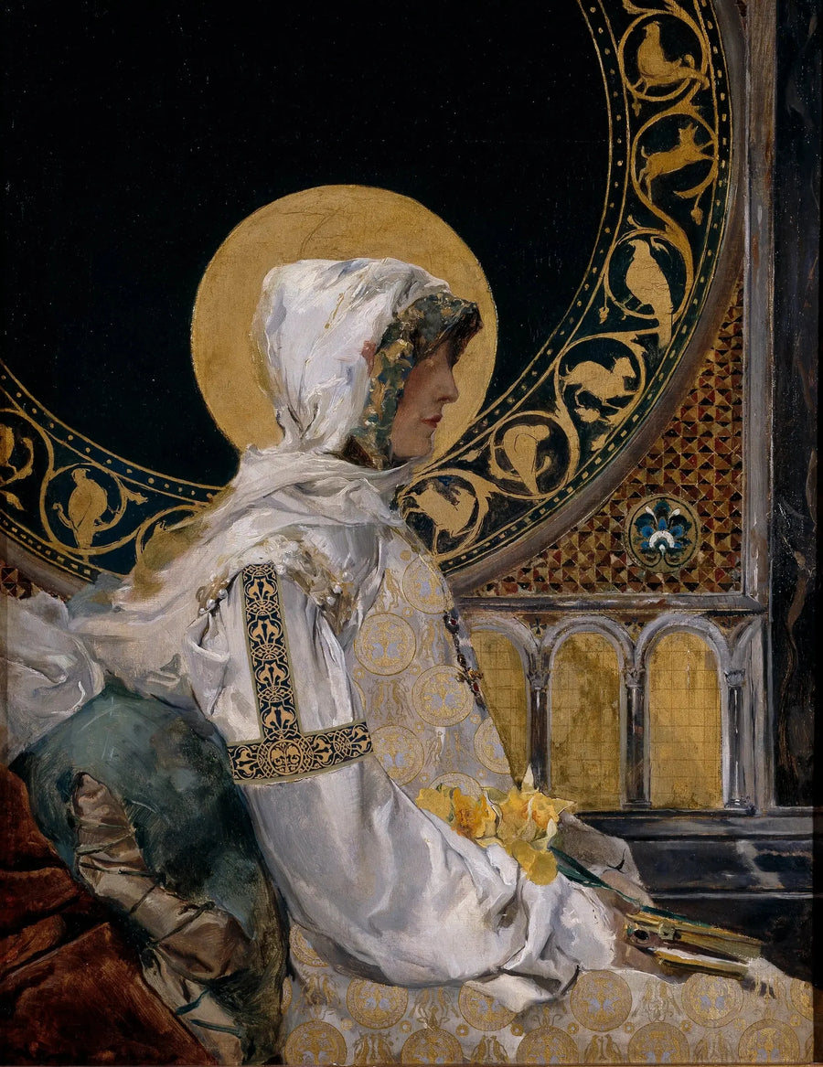 Kerstman in gebed - Joaquín Sorolla