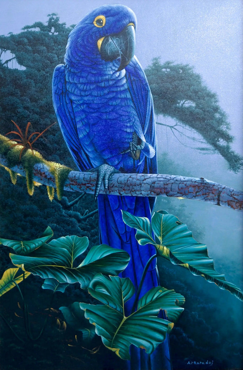 Blauwe Papegaai in de Jungle | 60x90cm