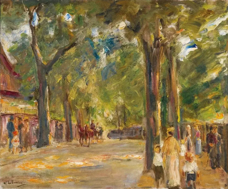 Personen op de Grosse Seestraße in Wannsee - Max Liebermann