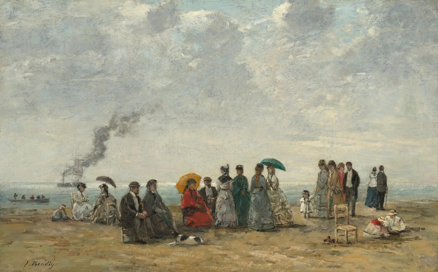Personages op het strand - Eugène Boudin