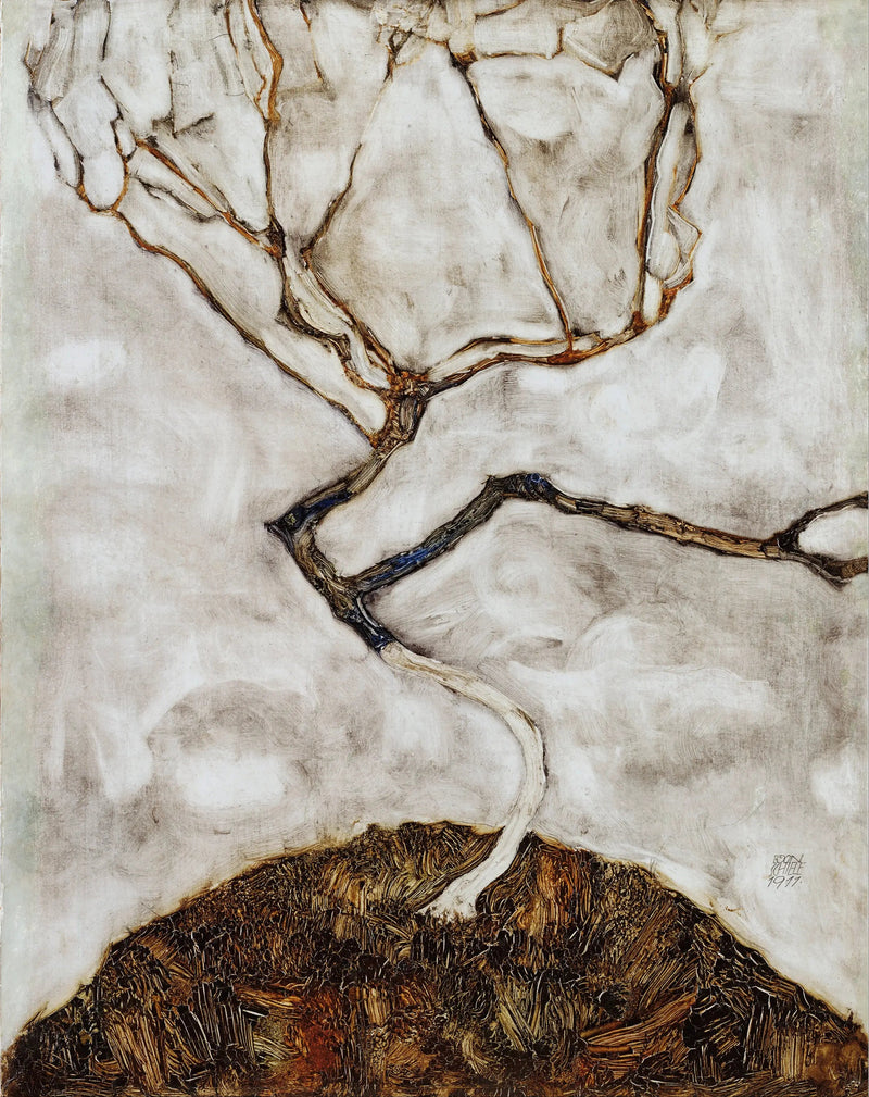 Kleine boom aan het einde van de herfst - Egon Schiele
