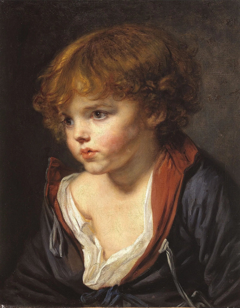 Blond jongetje met open overhemd - Jean-Baptiste Greuze