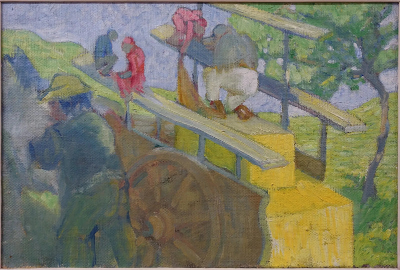 Kleine aap op een kar - Franz Marc