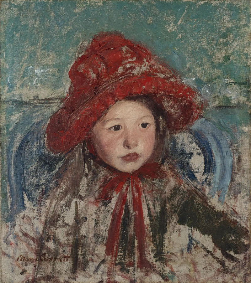Klein meisje met grote rode hoed - Mary Cassatt