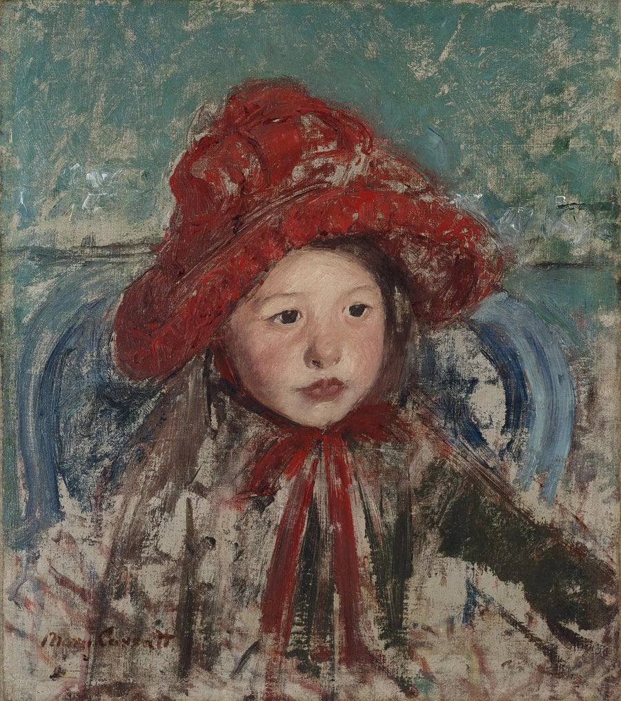 Klein meisje met grote rode hoed - Mary Cassatt