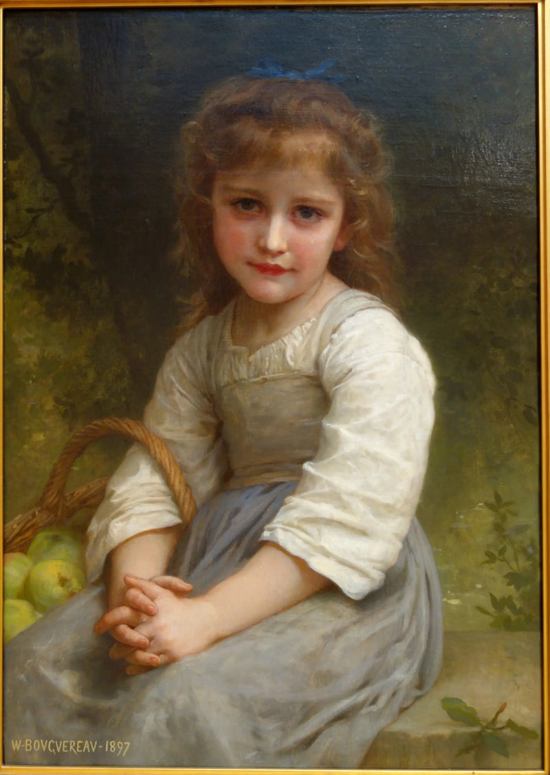 Klein meisje met een mand met appels - Bouguereau