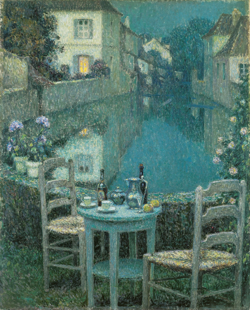 Kleine tafel in de schemering van de avond - Henri Le Sidaner