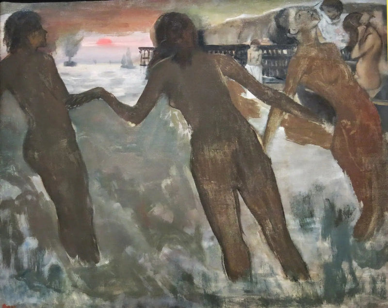 Kleine boerinnen die zich 's avonds in de zee wassen - Edgar Degas