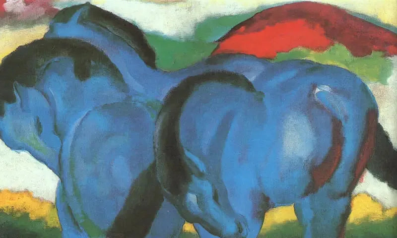 Kleine blauwe paarden - Franz Marc