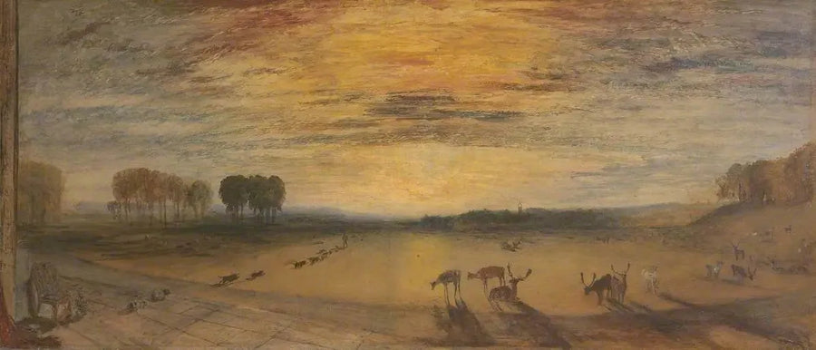 Petworth Park: Tillington Kerk in de Verte - J. M. W. Turner