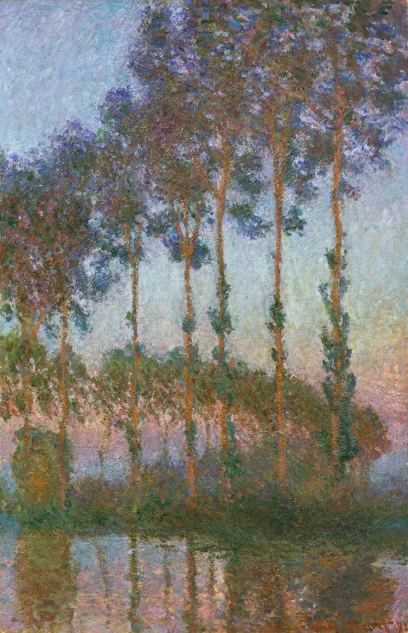 Populieren aan de oevers van de Epte, schemering W1296 - Claude Monet