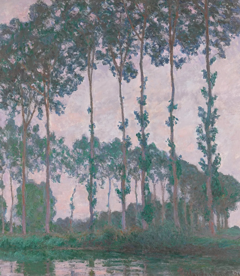 Populieren aan de oevers van de Epte, bewolkt weer W1299 - Claude Monet