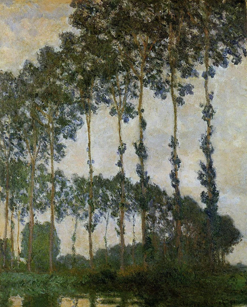 Populieren bij Giverny, bewolkt weer - Claude Monet