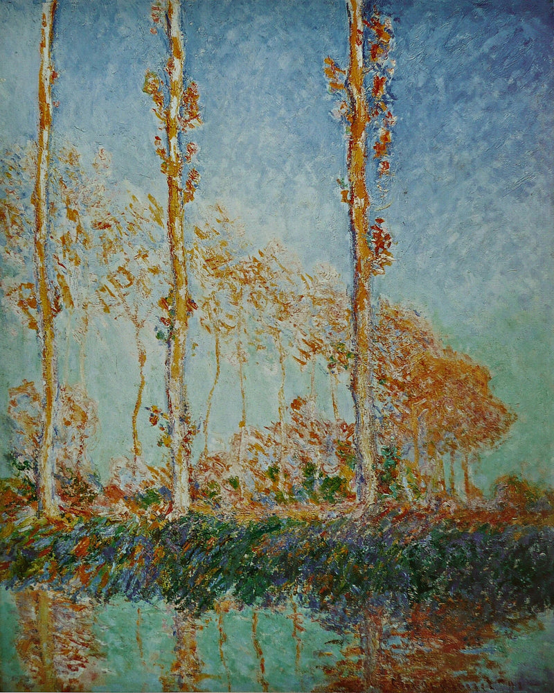 De populieren, drie roze bomen, herfst - Claude Monet