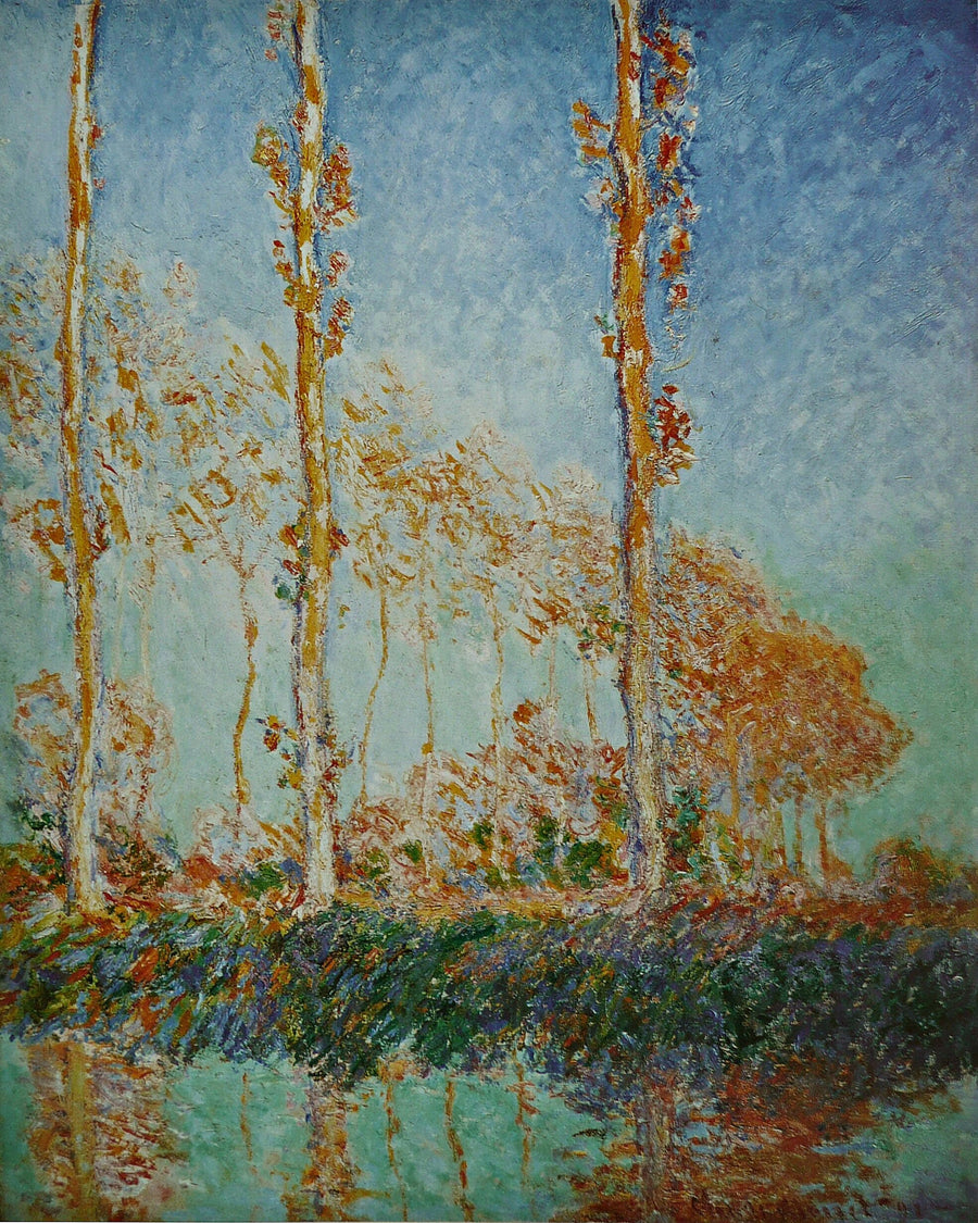 De populieren, drie roze bomen, herfst - Claude Monet