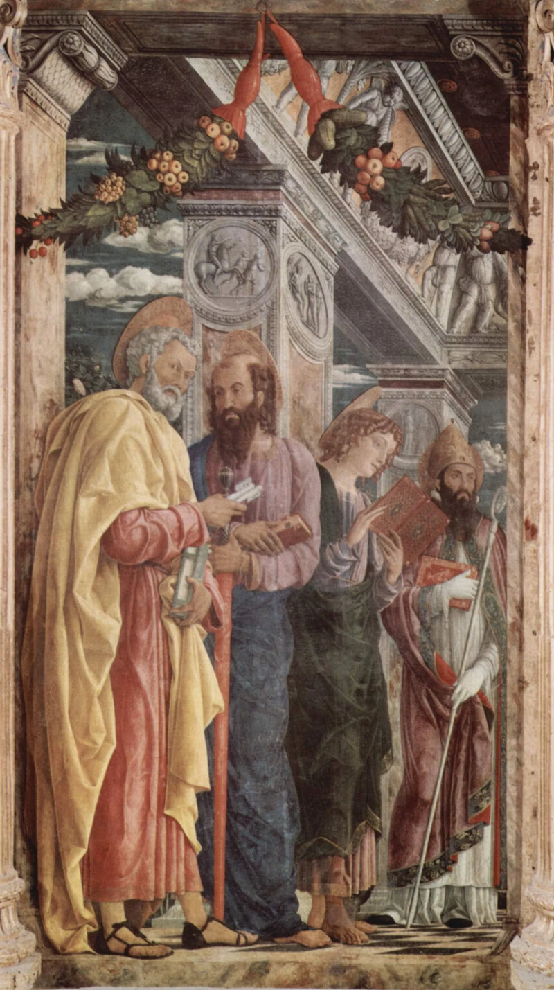 Pierre, Paul en Johannes de Apostel met Sint Zénon - Andrea Mantegna